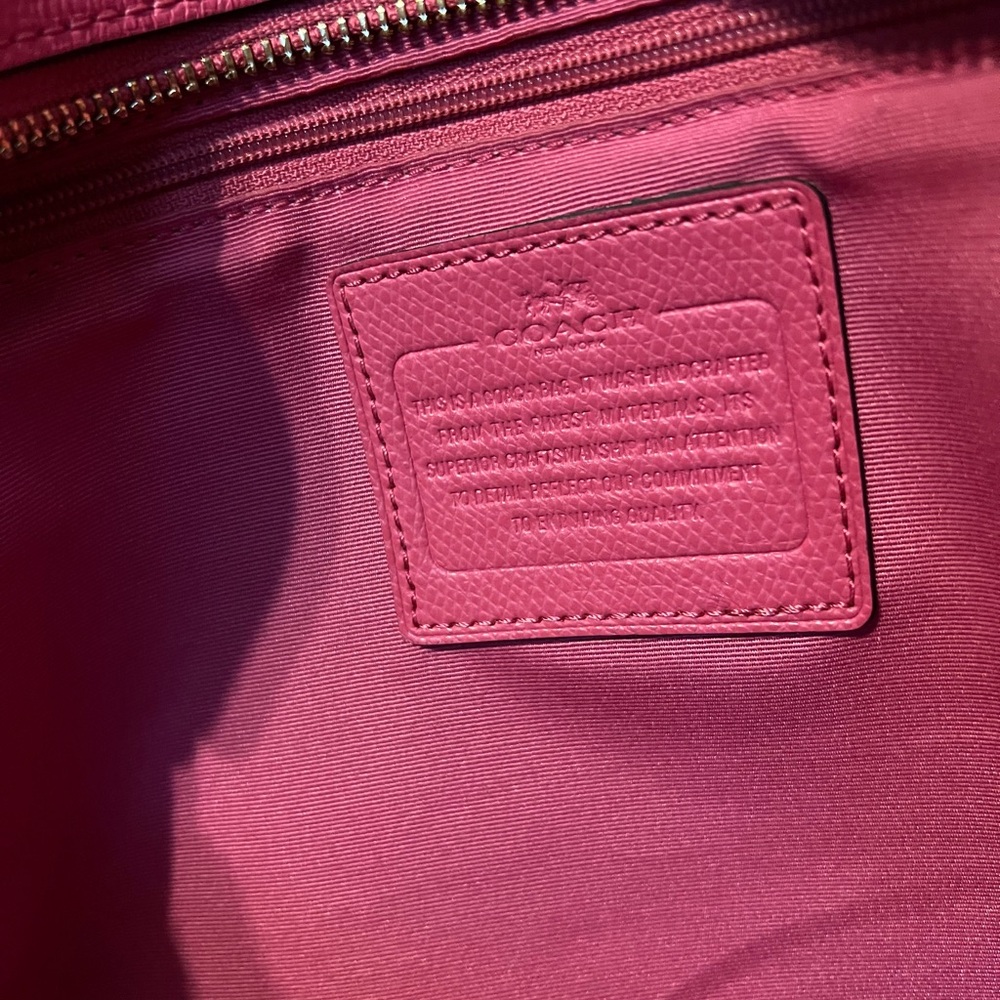 Coach Dahlia Diaper Bag – Pink Pebbled Leather Tote | Large Designer Baby Bag - Picture 12 of 14
